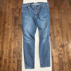 Articles Of Society Mid Blue Skinny Button-Fly Jeans